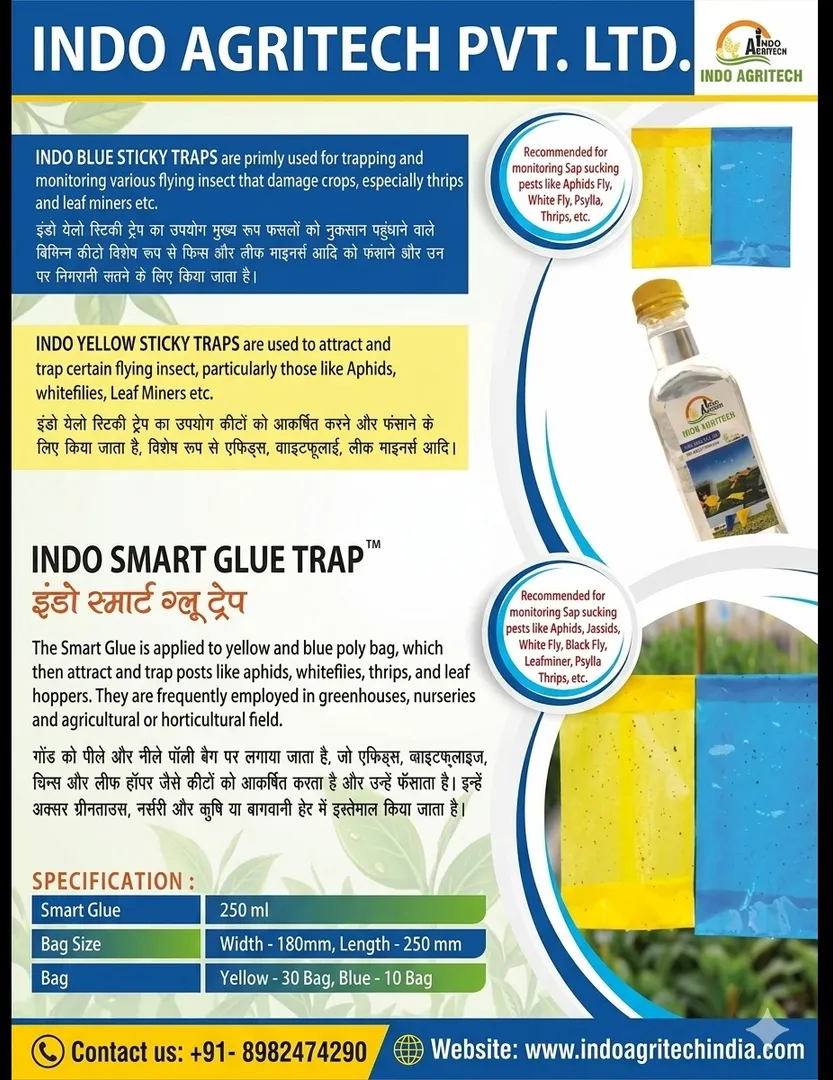 Indo Smart Glue Trap (with Yellow & Blue Poly films or poly bags)
Indo Agritech Private Limited p...