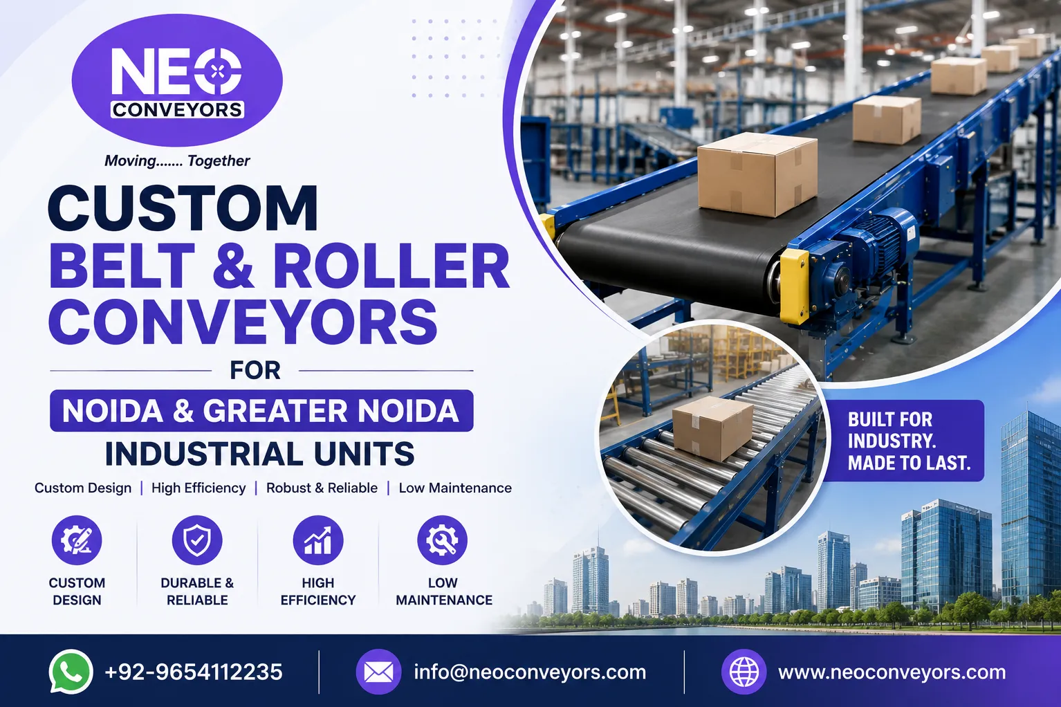 Custom Belt & Roller Conveyors for Noida & Greater Noida Industrial Units