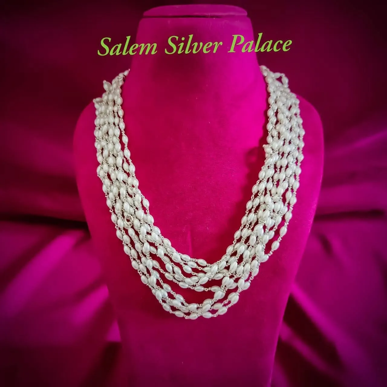 Silver Muthu Maalai
Hand crafted traditional silver jewelry
Salem Silver Palace is the best truste...