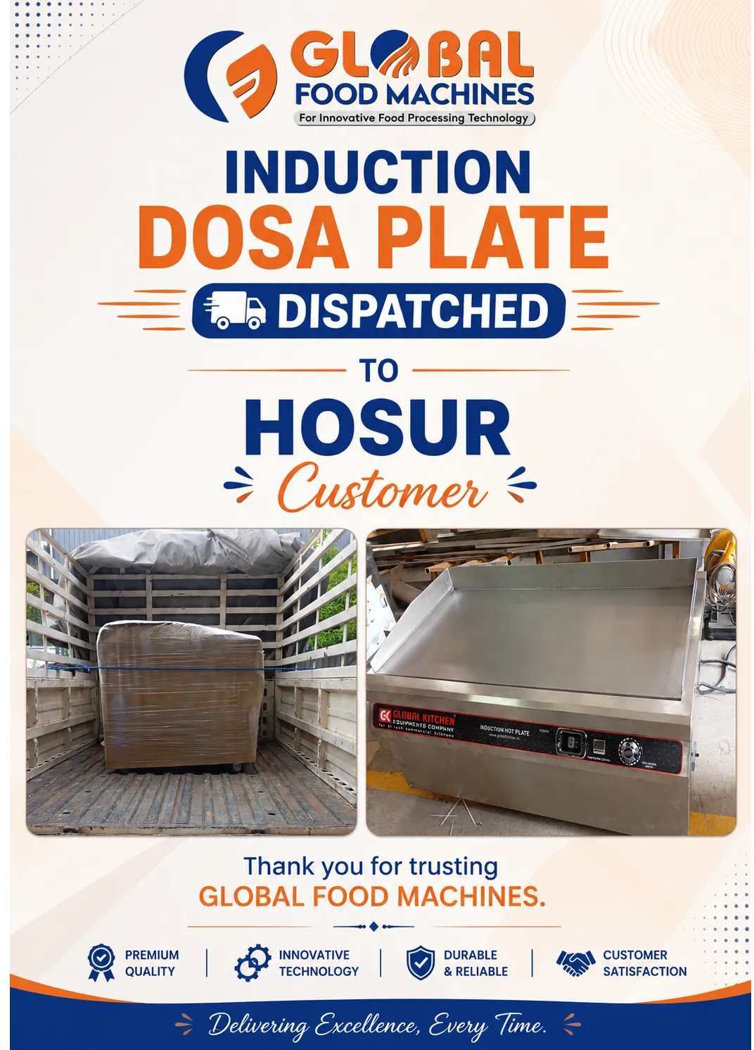 Induction Dosa Plate Dispatched to Hosur Customer