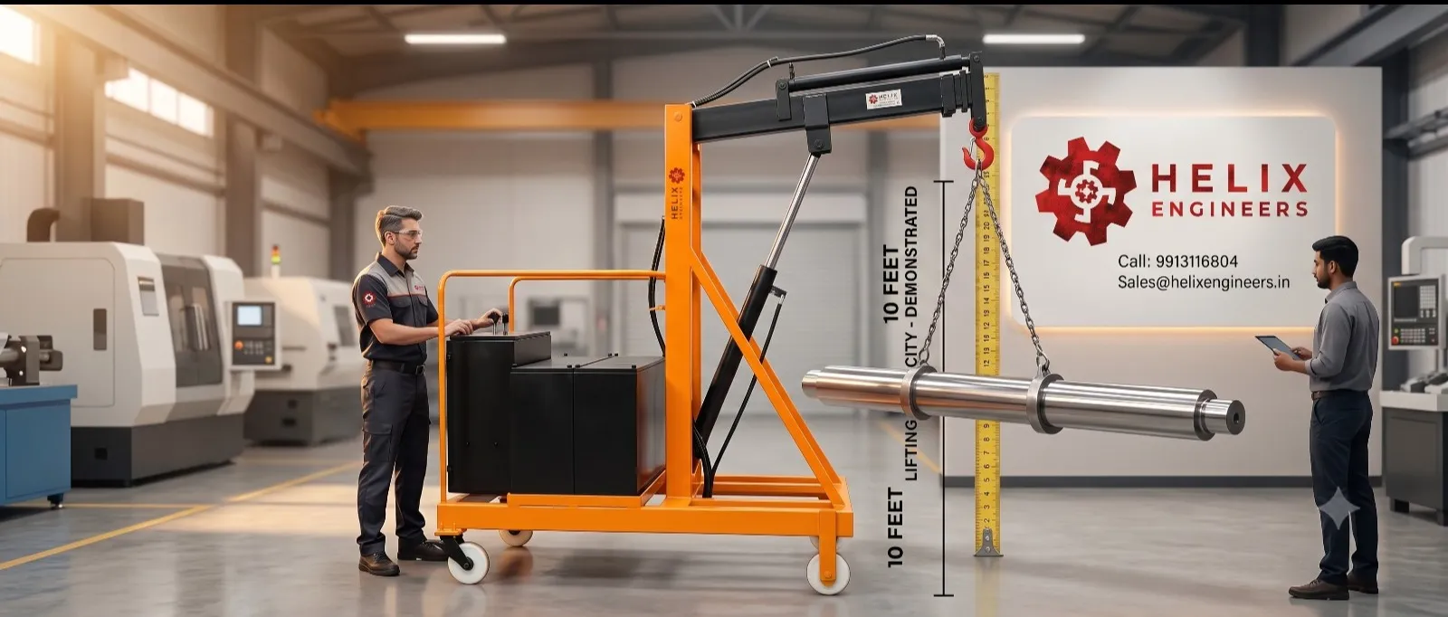 Counter Balance Hydraulic Floor Crane