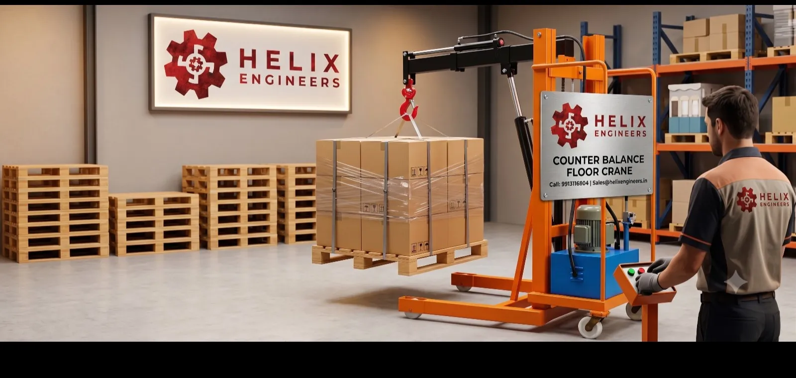 Semi Powered Floor Crane Supplier