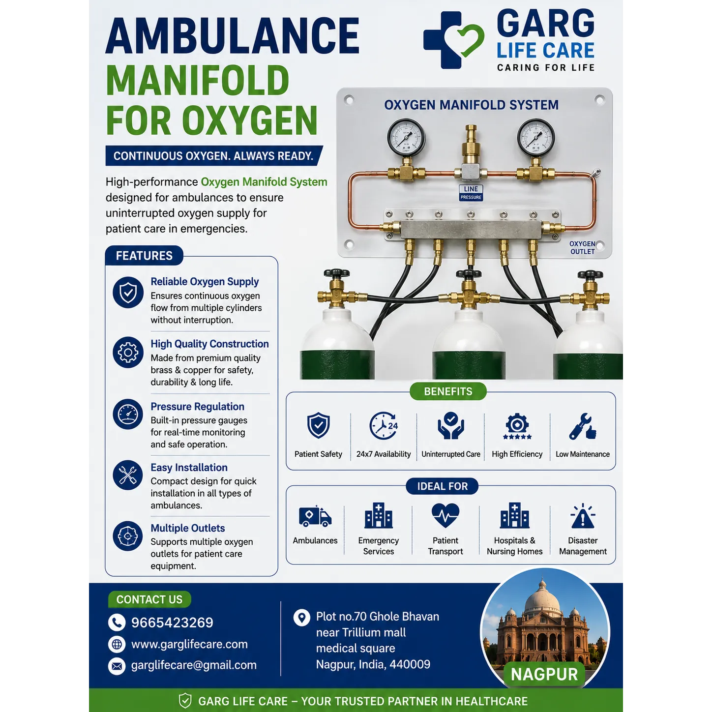 Ambulance Oxygen Manifold in Nagpur – Garg Life Care