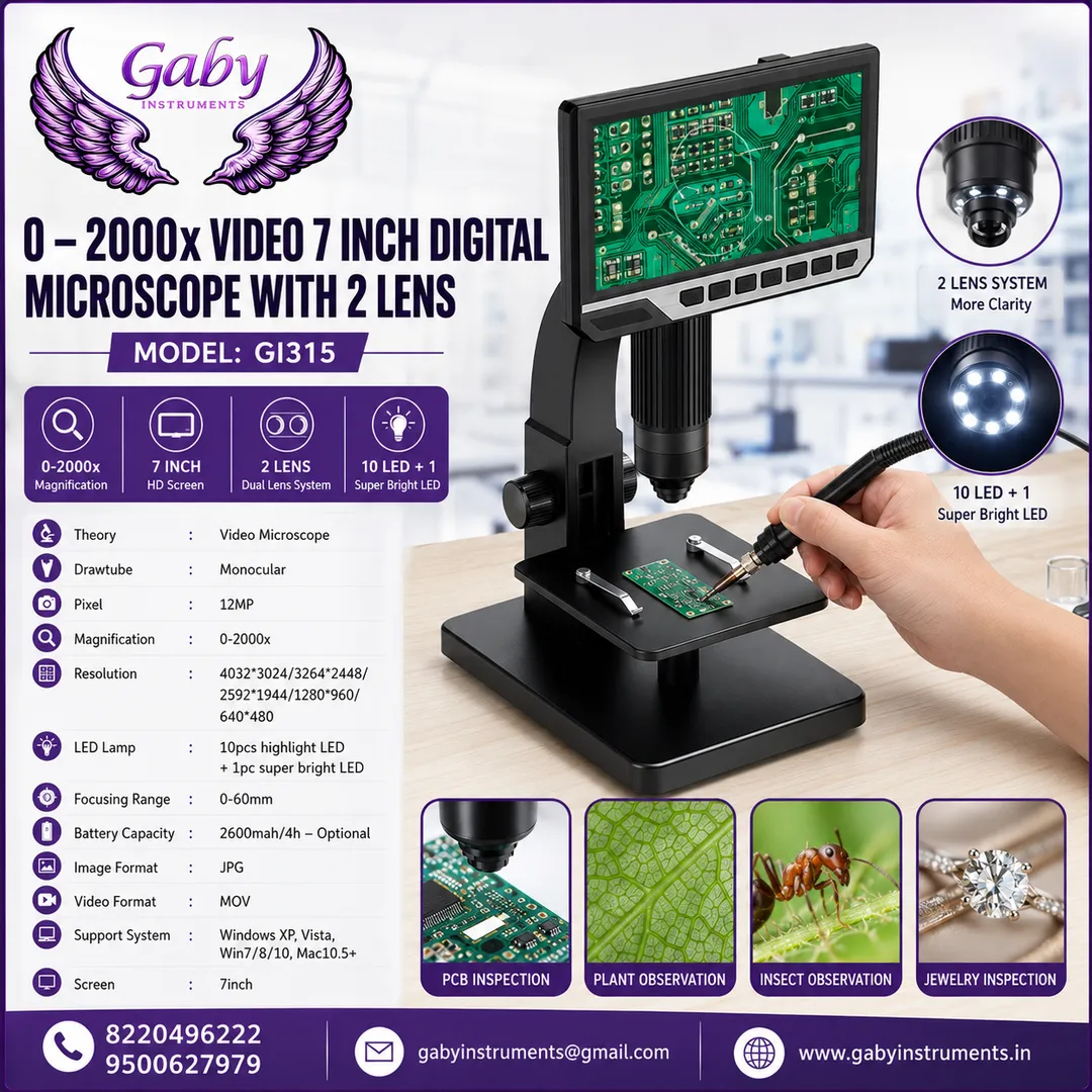 Biological Microscope 0 – 2000x video 7 inch Digital Microscope with 2 lens