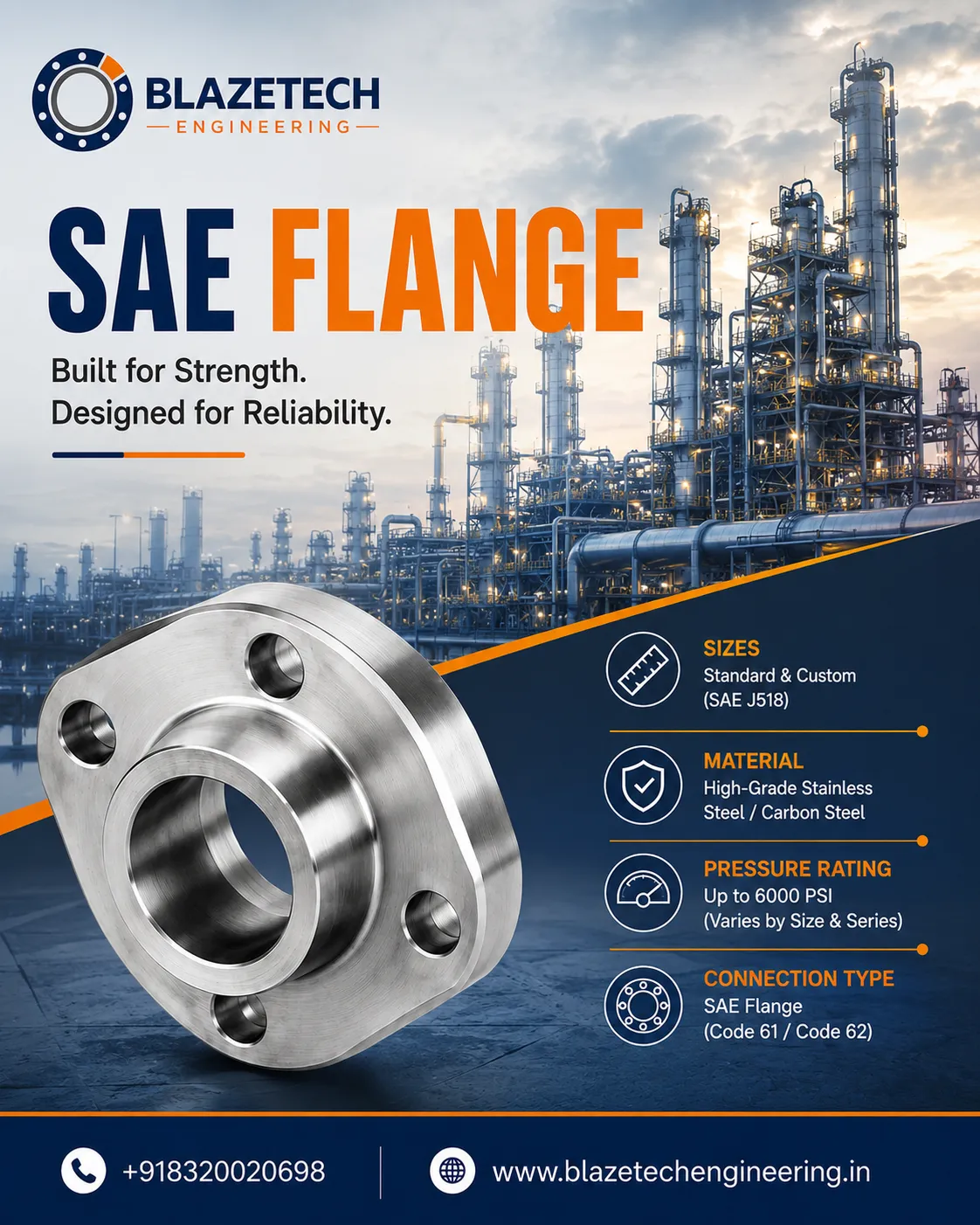 Hydraulic SAE Flange Supplier in Gujarat.