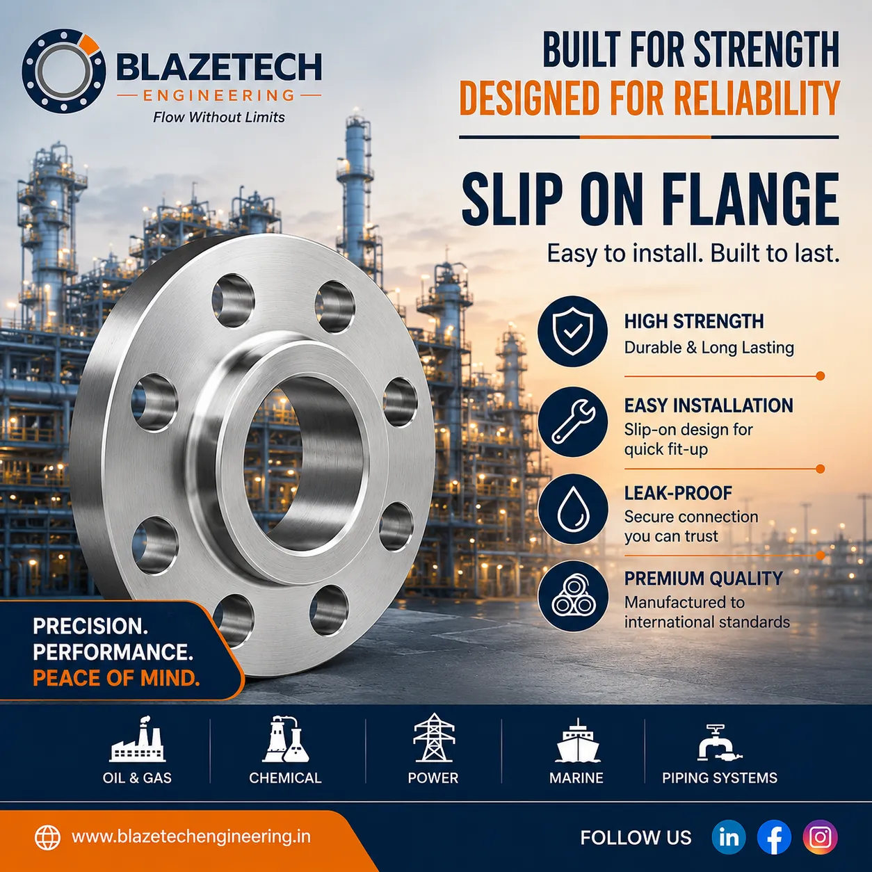 Slip On Flange Manufacturer in Ahmedabad.