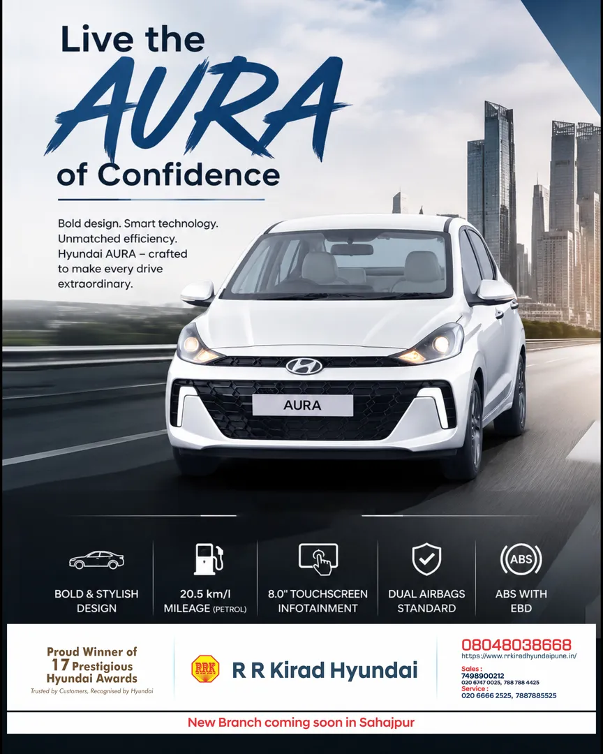 The Hyundai AURA is one of the best compact sedans in India because it combines stylish design Pune