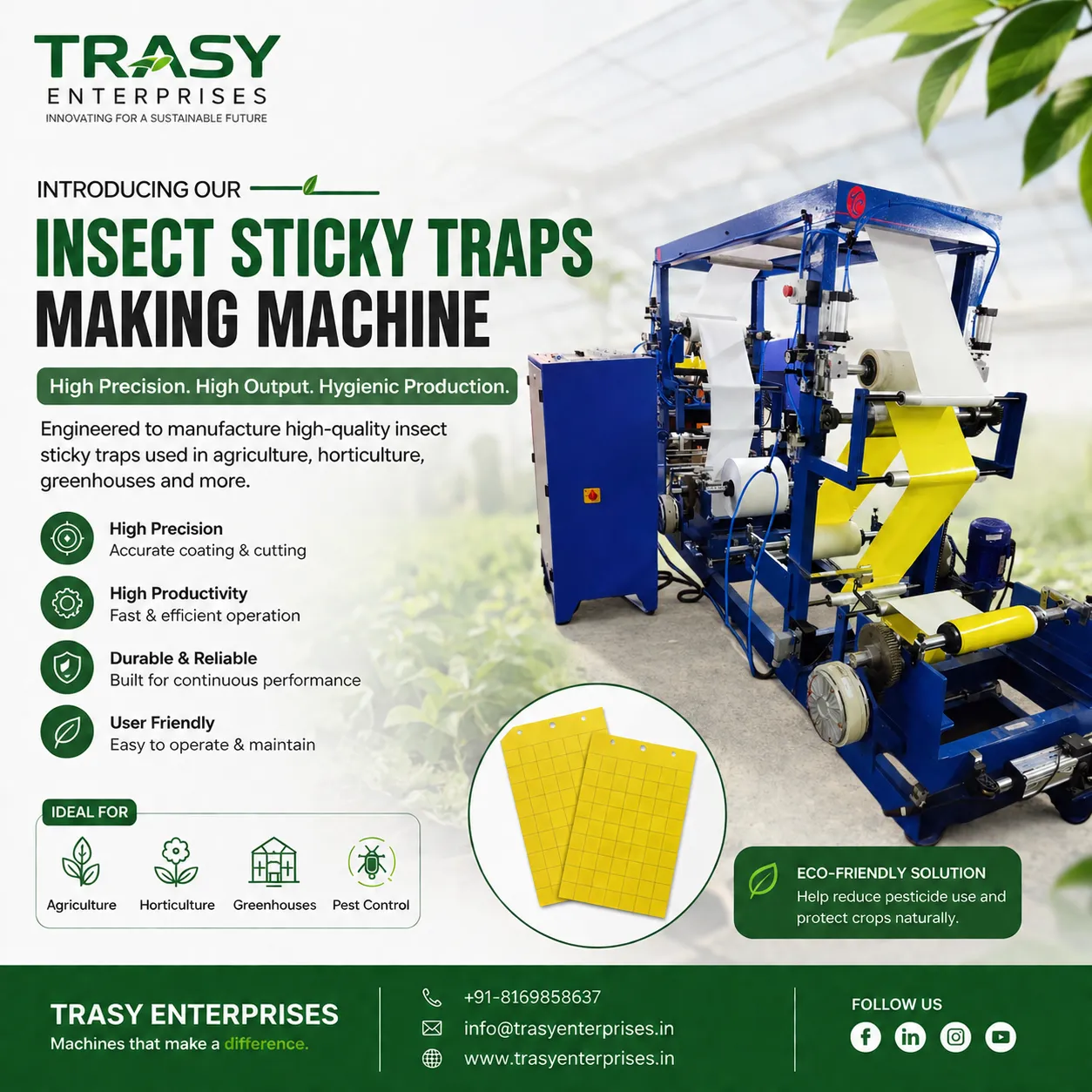 Precision Engineered Insect Sticky Trap Making Machine
Manufactured by Trasy Enterprises
Trasy Ente...