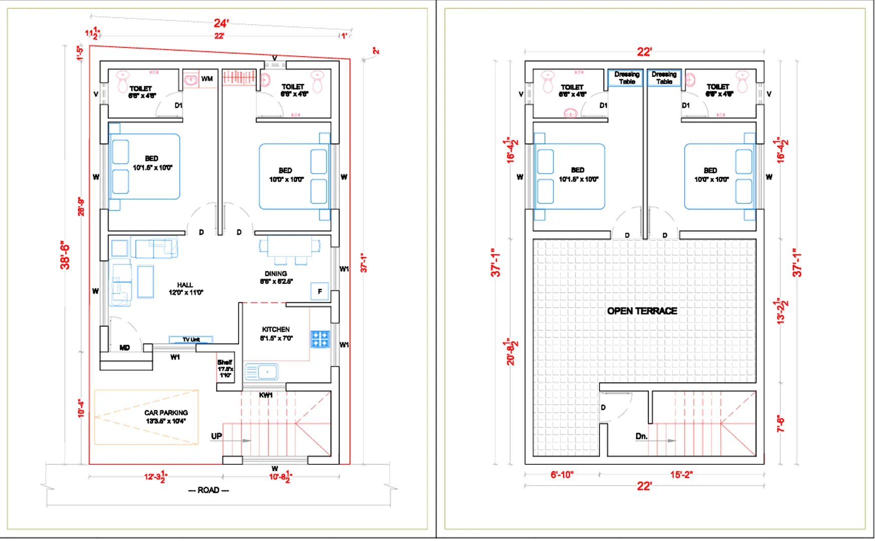 Ground and first floor Partly Terrace Drawing : A Ground and First Floor Partly Terrace Drawing is u...