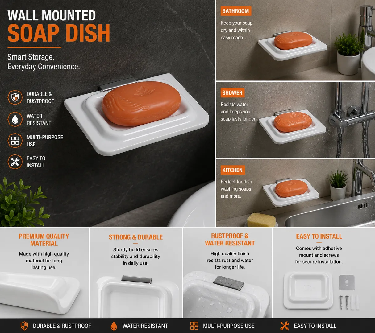 Acrylic Deluxe Soap Dish