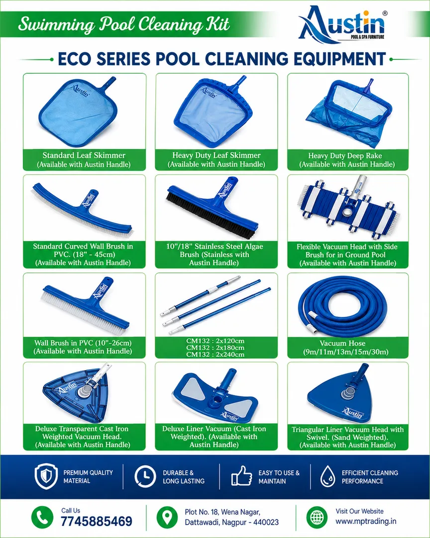Complete Swimming Pool Cleaning Kit for Crystal Clear Water