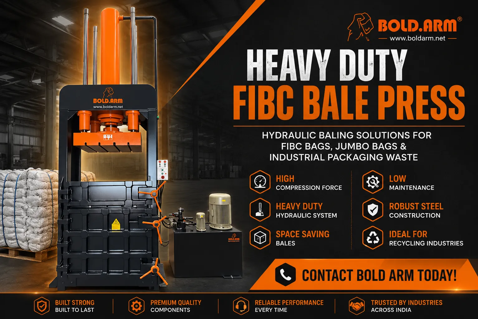 Waste FIBC Bale Press