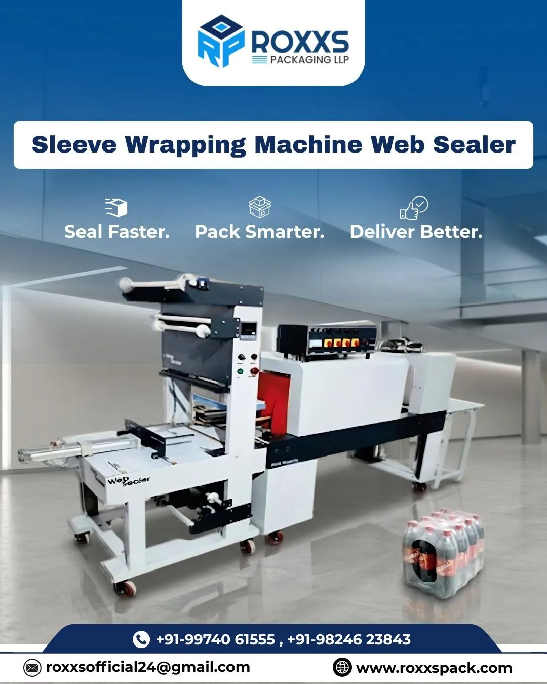 Sleeve Wrapping Machine Web Sealer Manufuture in Ahmedabad | ROXXS Packaging LLP