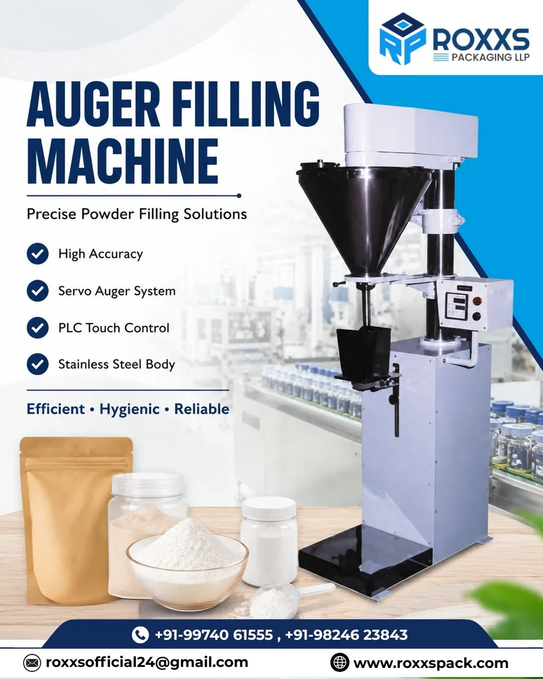 Auger Filling Machine Manufacturer in Ahemedabad| ROXXS Packaging LLP