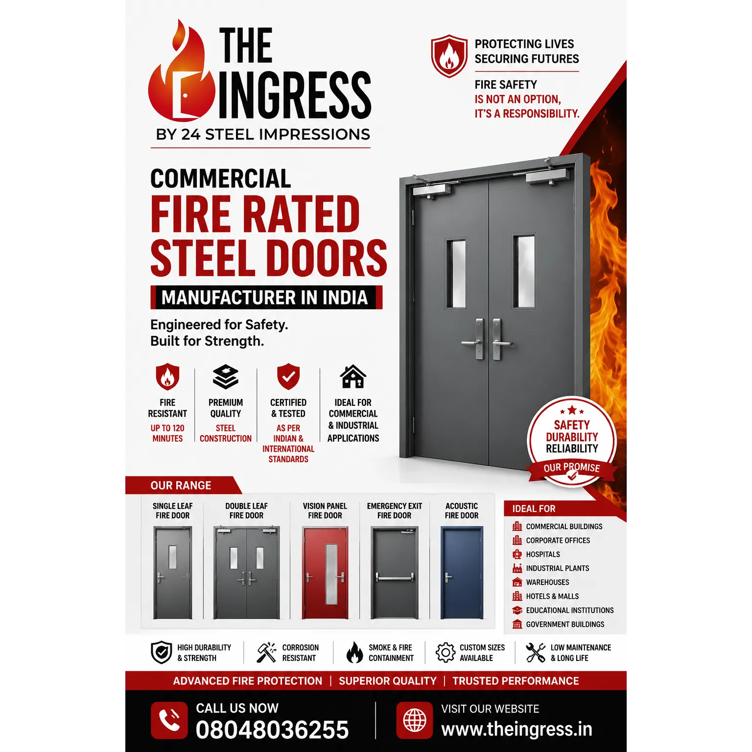 THE INGRESS | Commercial Fire Rated Steel Doors Manufacturer in India