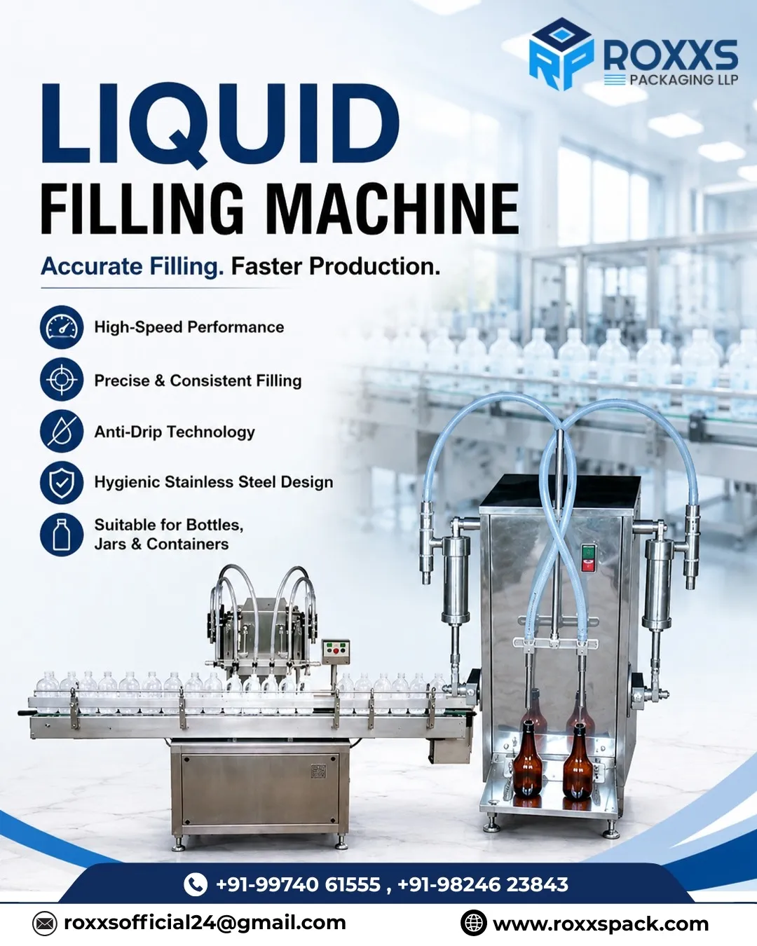 Liquid Filling Machine Manufacturer in Ahmedabad |ROXXS Packaging LLP