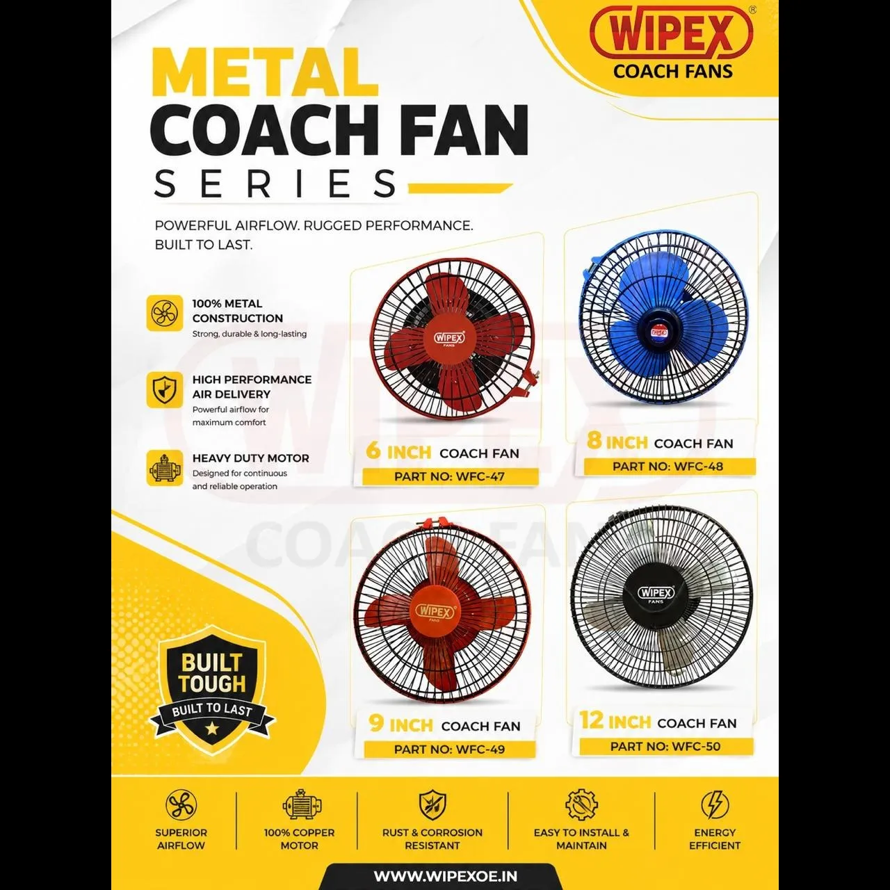 Wipex Industries | Metal Coach Fan Manufacturer in Delhi