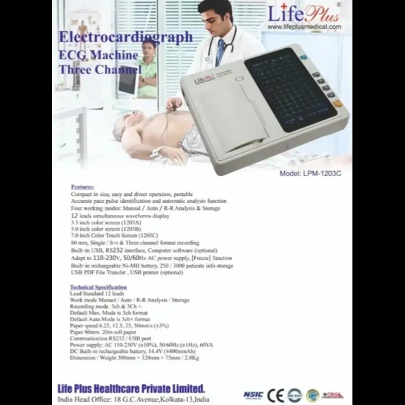 Three Channel ECG Machine, Digital, Lpm-1203 Supplier In Pune