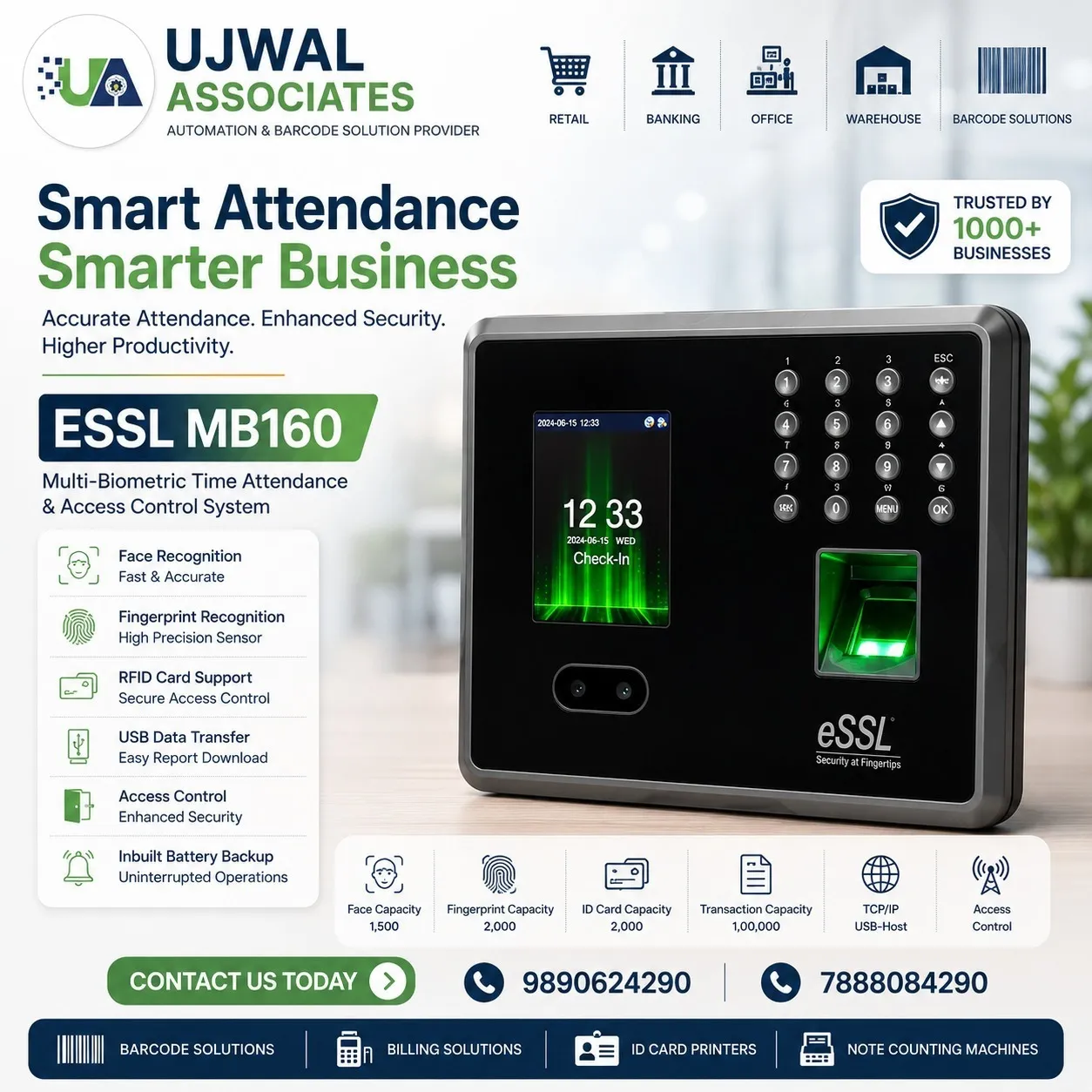⏰📲 Simplify Attendance with eSSL Attendance Machines! 🏢✨ - Ujwal Associates