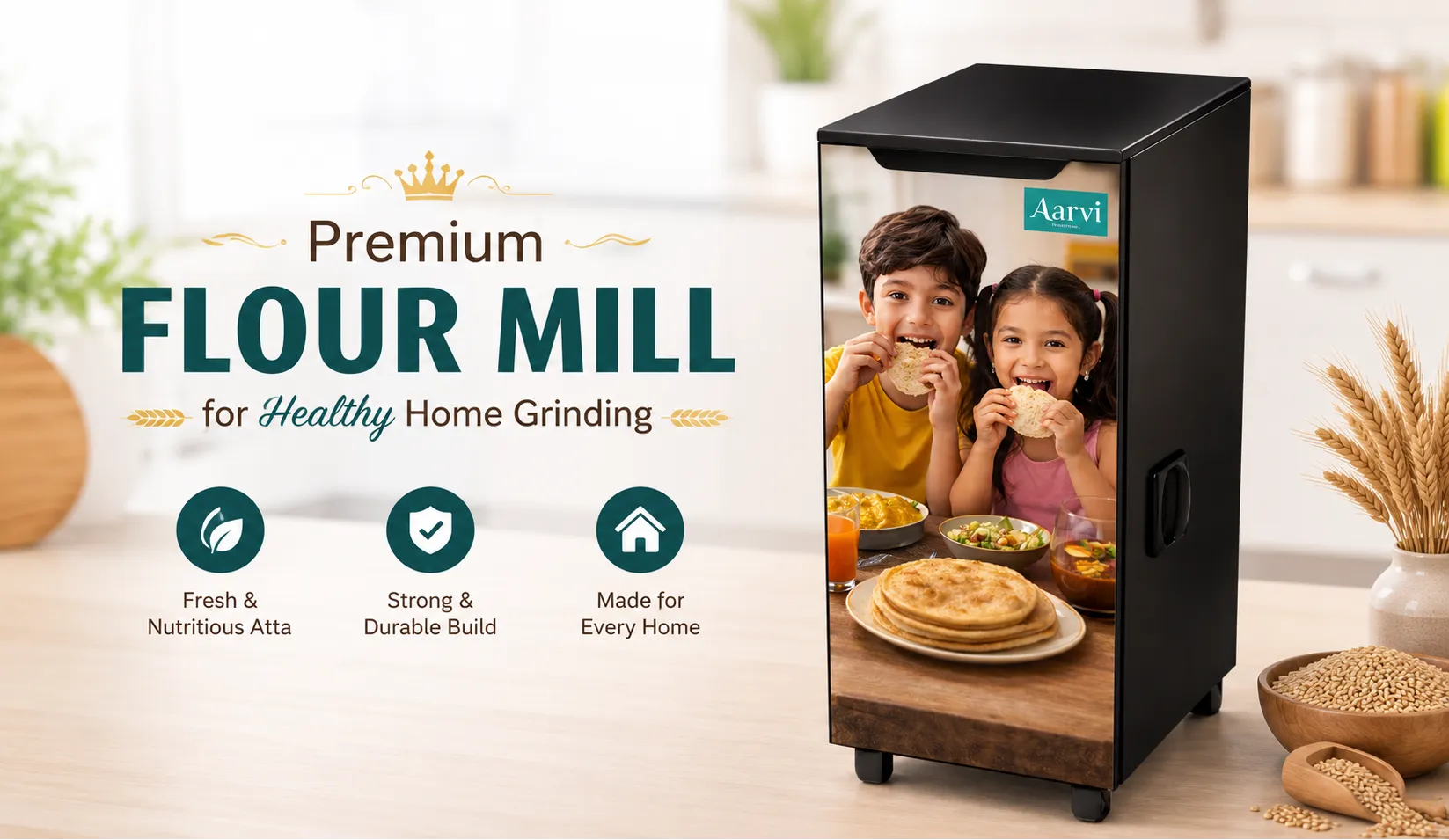 Premium Domestic Flour Mill for Healthy Home Grinding | Queen