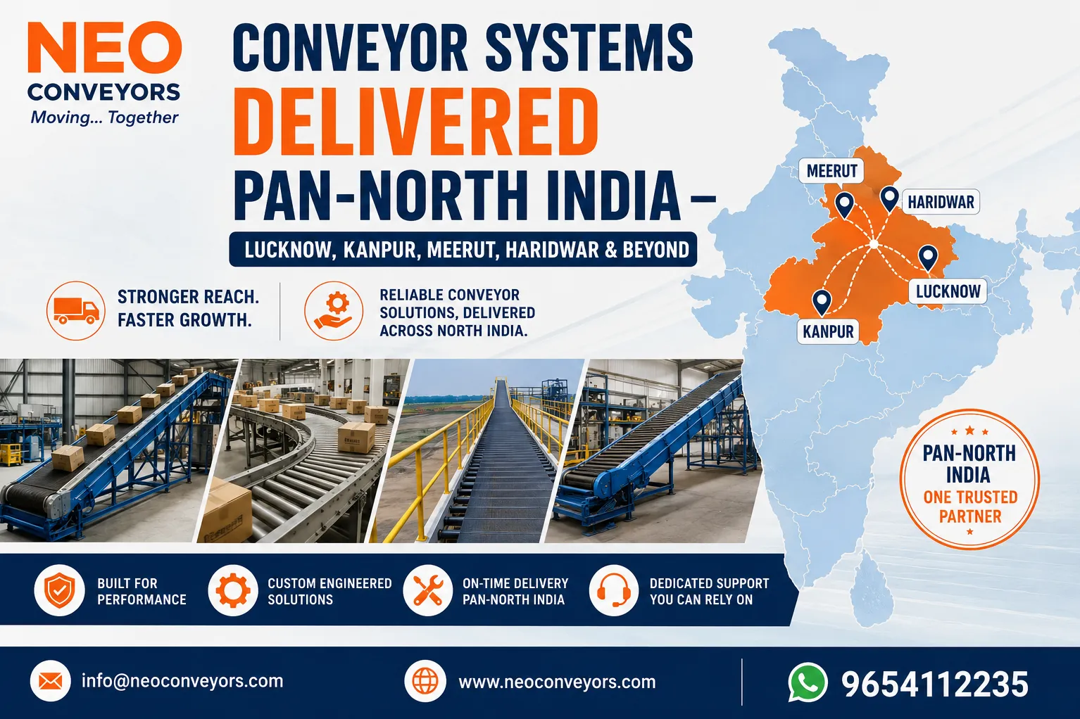 Conveyor Systems Delivered Pan-North India — Lucknow, Kanpur, Meerut, Haridwar & Beyond