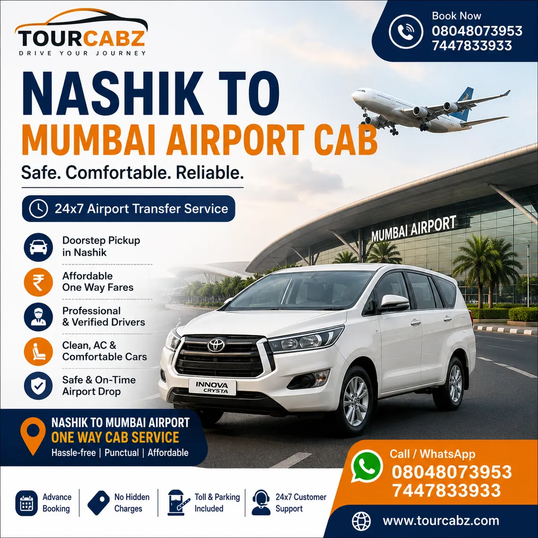 Nashik to Mumbai Airport Cab | Affordable One Way Taxi | TourCabz