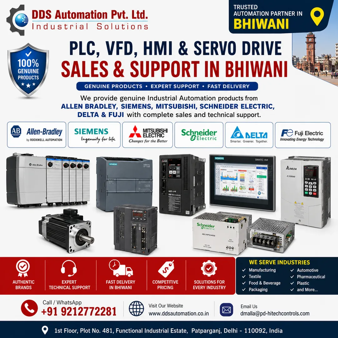 Allen-Bradley, Siemens, Mitsubishi, PLC, VFD, HMI & Servo Drive Sales and Support in Bhiwani