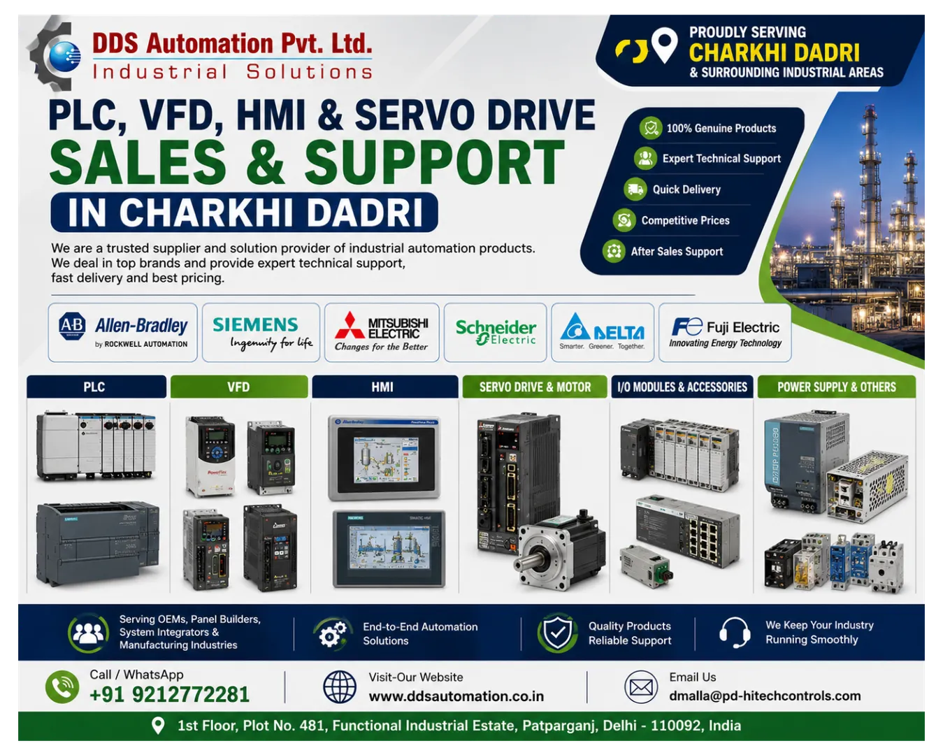 PLC, VFD, HMI & Servo Drive Sales and Support in Charkhi Dadri