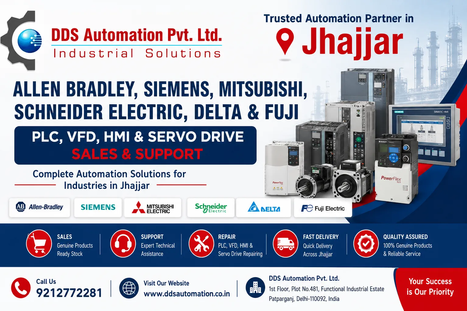 PLC, VFD, HMI & Servo Drive Sales and Support in Jhajjar