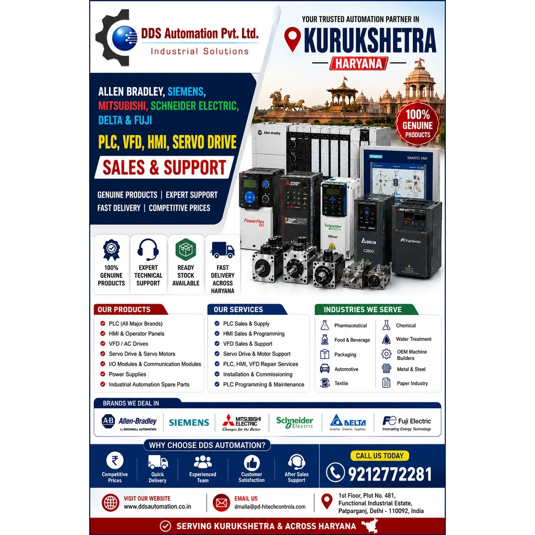 PLC, VFD, HMI & Servo Drive Sales & Support in Kurukshetra, Haryana