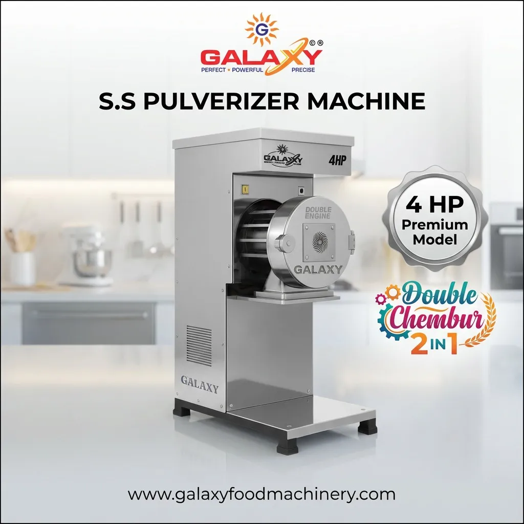 Heavy Duty SS Pulverizer Manufacturer | Premium Stainless Steel Grinding Machine | Galaxy Food Machi