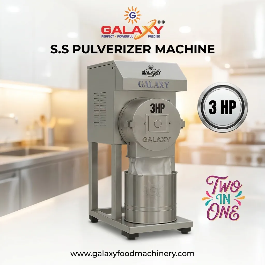 2 HP SS Pulverizer Machine Manufacturer | Heavy Duty Stainless Steel Pulverizer | Galaxy Food Machin