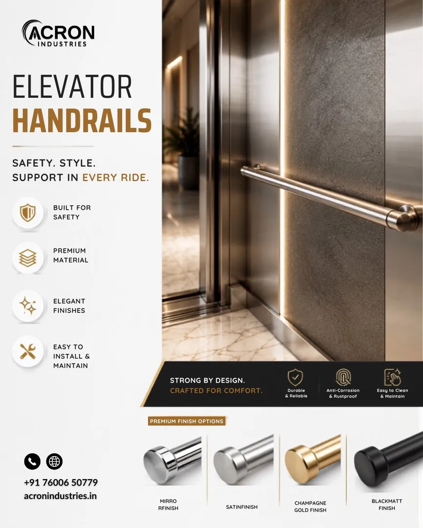 Manufactured from high-grade stainless steel, our elevator handrails are designed for superior durab...