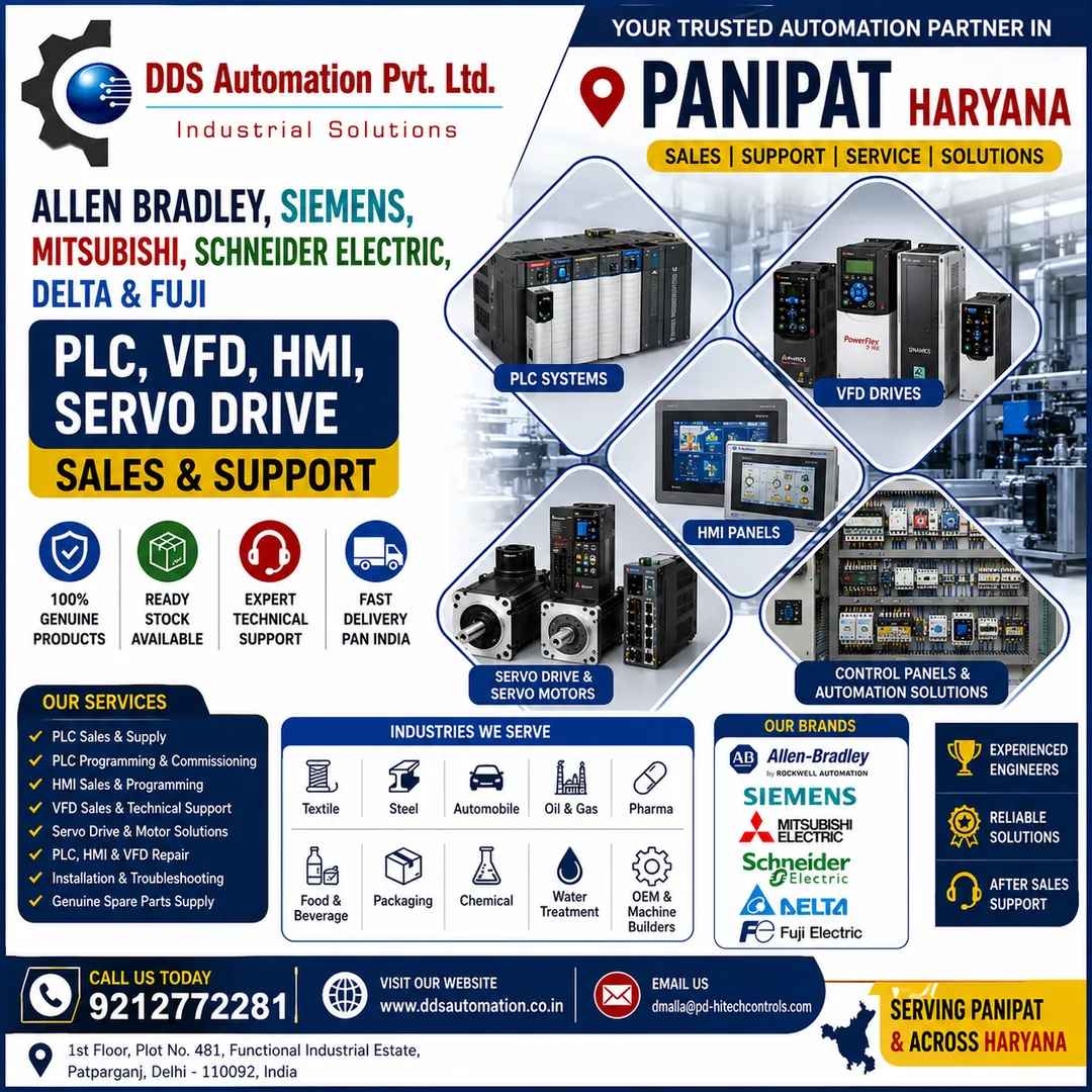 PLC, VFD, HMI & Servo Drive Sales & Support in Panipat, Haryana