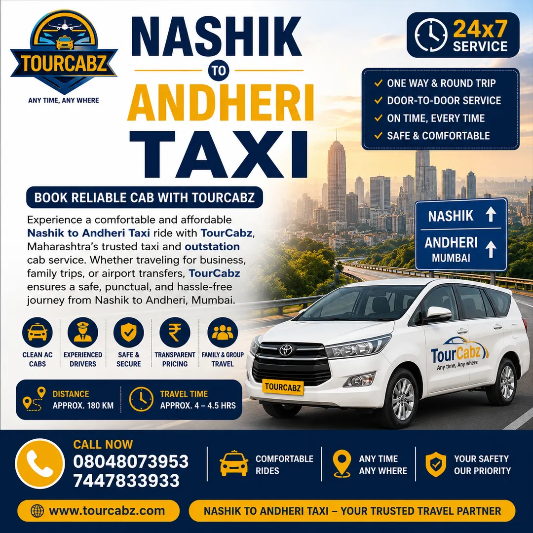 Nashik to Andheri Taxi – Book Reliable Cab with TourCabz
