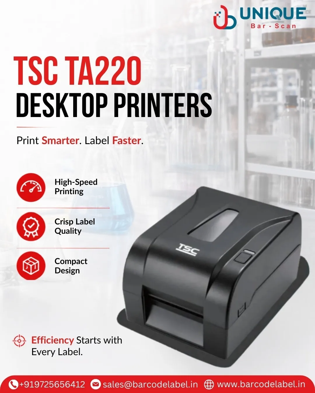 TA 220 Barcode Printer Manufacturer from Ahmedabad | Unique Barscan