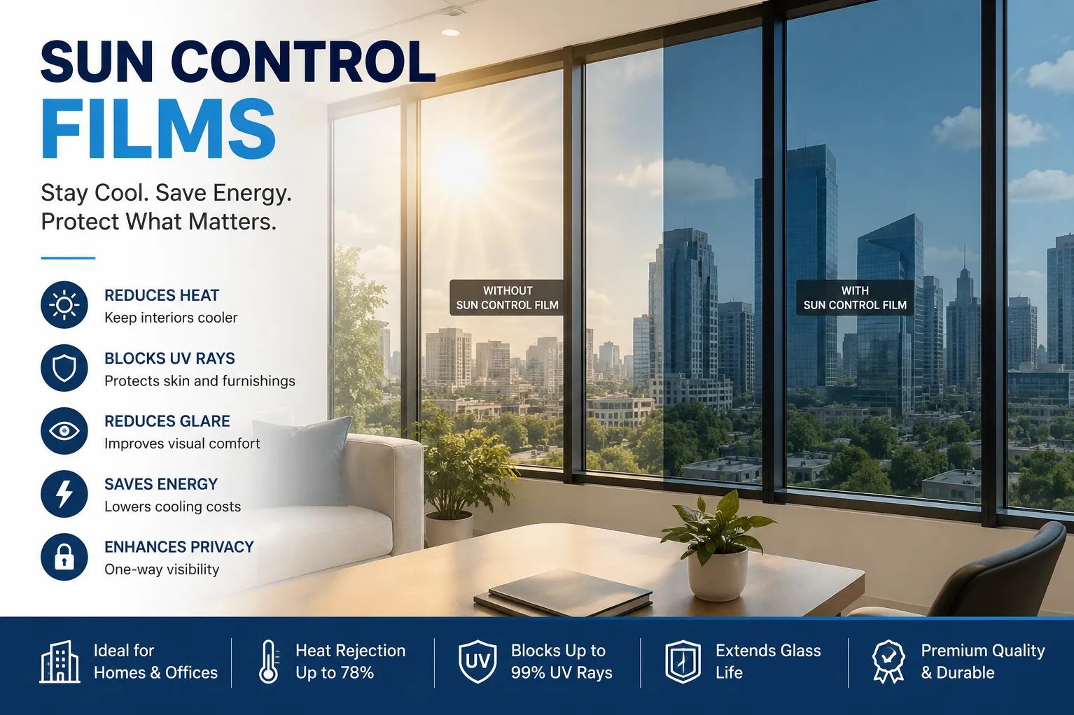 Sun Control Films in Thane – Smarter Protection from Heat and Glare