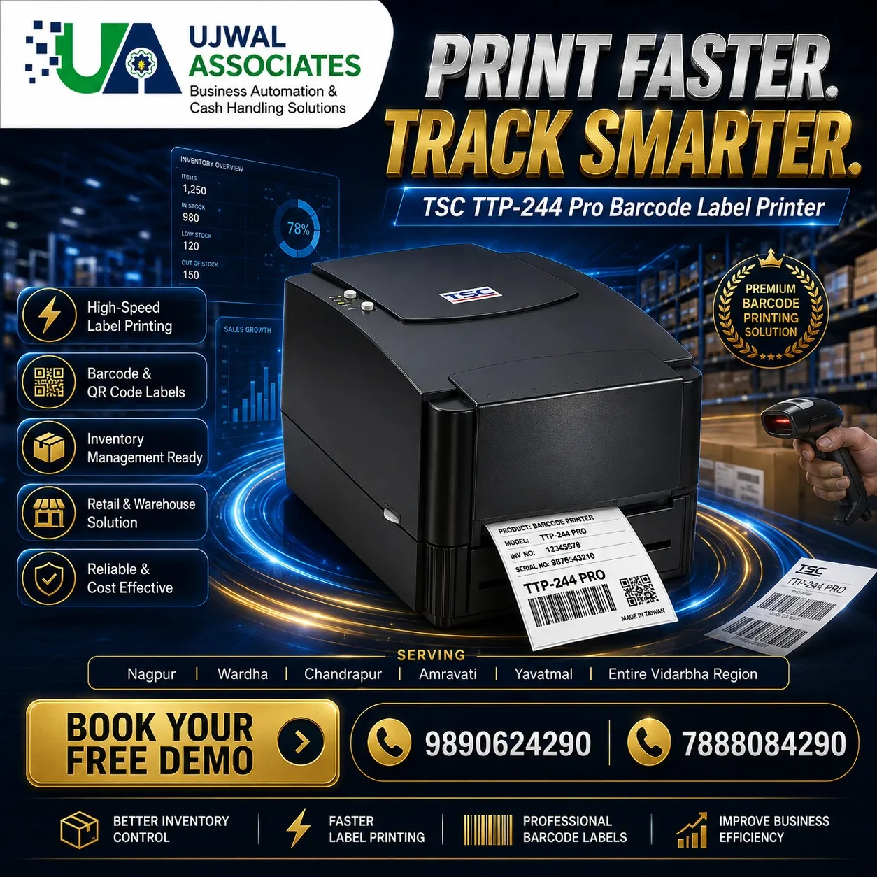 🏷️🖨️ TSC TTP-244 Pro Label Printer Supplier in Chandrapur – Ujwal Associates 🖨️🏷️