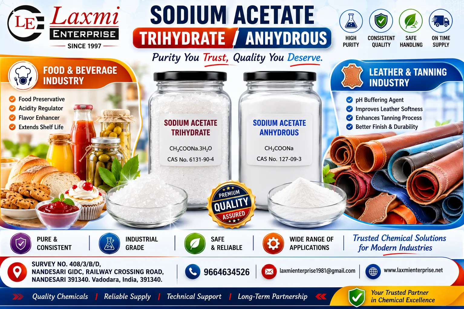 Why Textile Manufacturers Choose Sodium Acetate Trihydrate and Sodium Acetate Anhydrous for Reliable