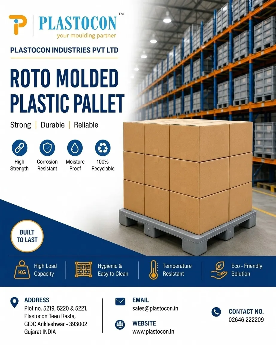 Roto Molded Plastic Four Way Pallet