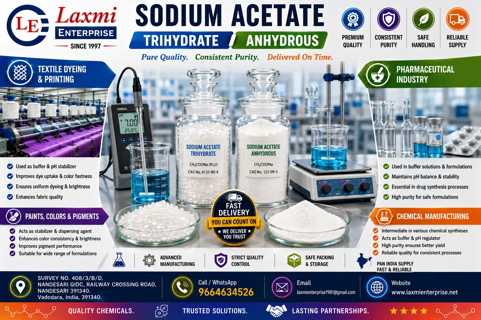 Industrial Chemical Buyers Looking for a Trusted Manufacturing Partner for Sodium Acetate