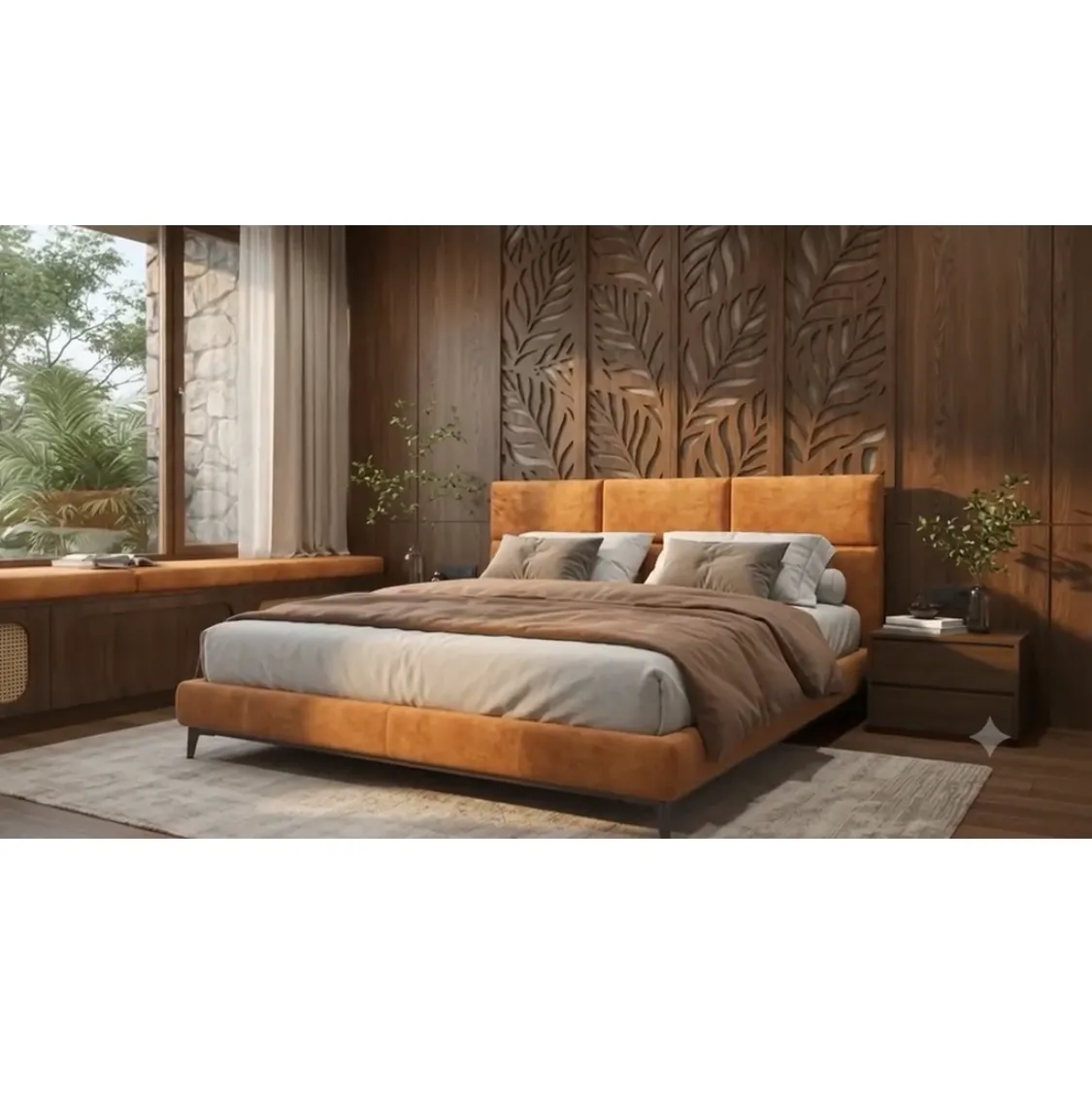Where timeless wood meets modern luxury. 🌿✨
A bedroom designed to feel warm, serene, and effortlessl