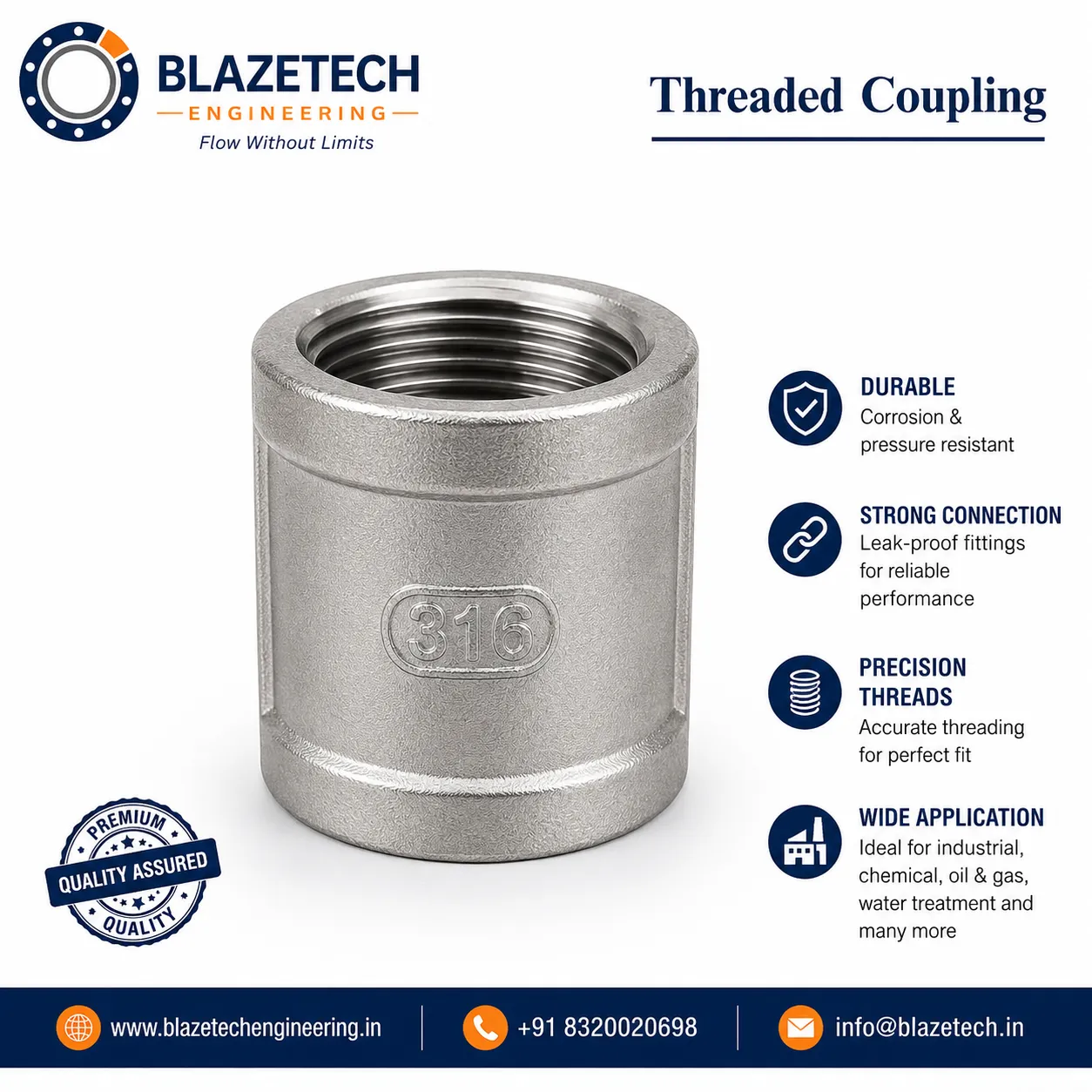 Threaded Coupling Manufacturer in Ahmedabad.