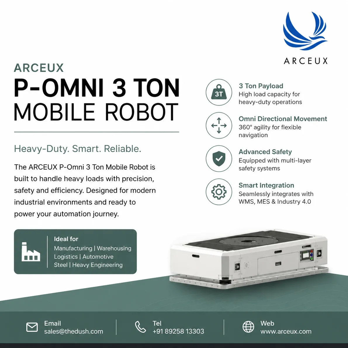 Introducing the ARCEUX P-Omni 3 Ton Mobile Robot