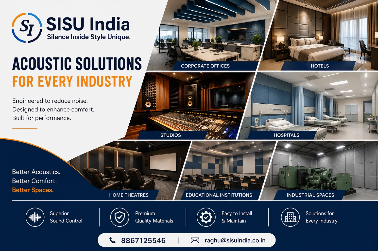 Acoustic Solutions for Offices, Hotels, Industries & Commercial Spaces by SISU India