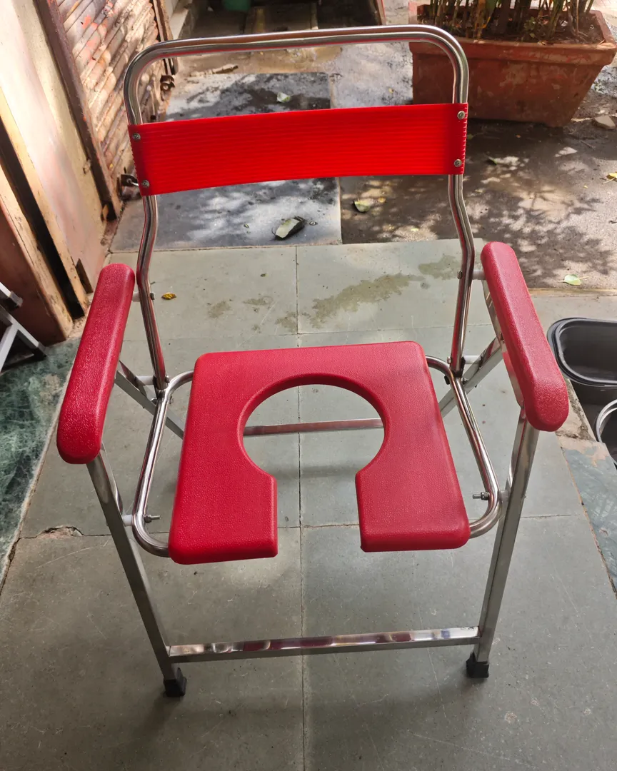 Jumbo Stainless Steel Commode Chair (130 Kg Weight Capacity) available in Kalwa West wholesale Rate