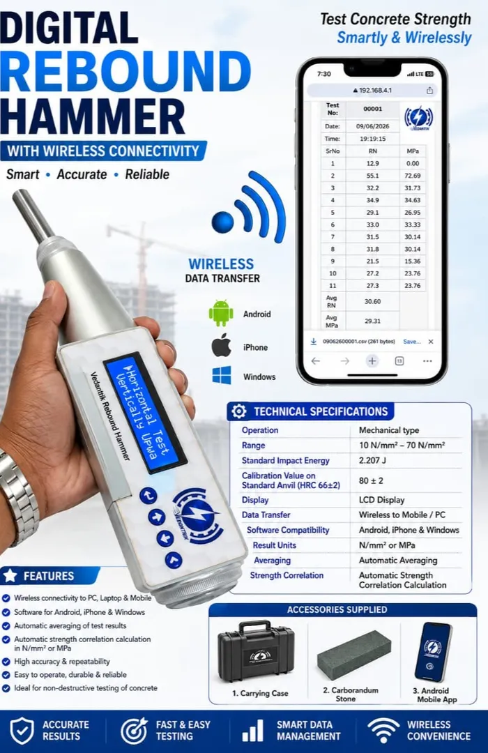 Rapid Concrete Strength Testing Using a Digital Rebound Hammer: with 80 ± 2 Rebound Value, Mumbai