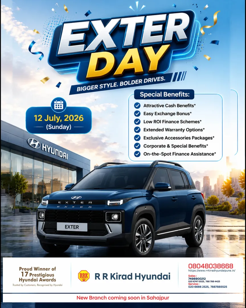 Exter Day! Hyundai Best SUV new EXTER. modern styling, advance tech Showroom Manjari Hadapsar Pune