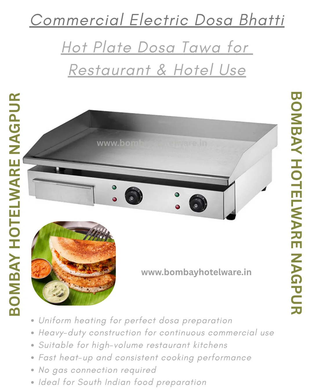 Electric Dosa Bhatti | Electric Dosa Maker | Electric Commercial Kitchen Equipments in Nagpur