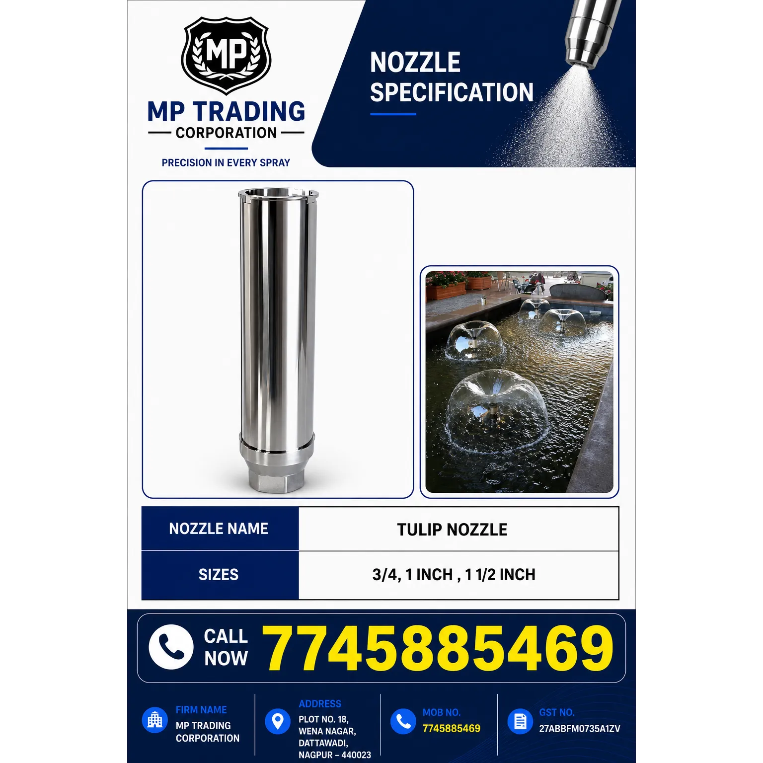 TULIP NOZZLE -MP TRADING CORPORATION 7745885469